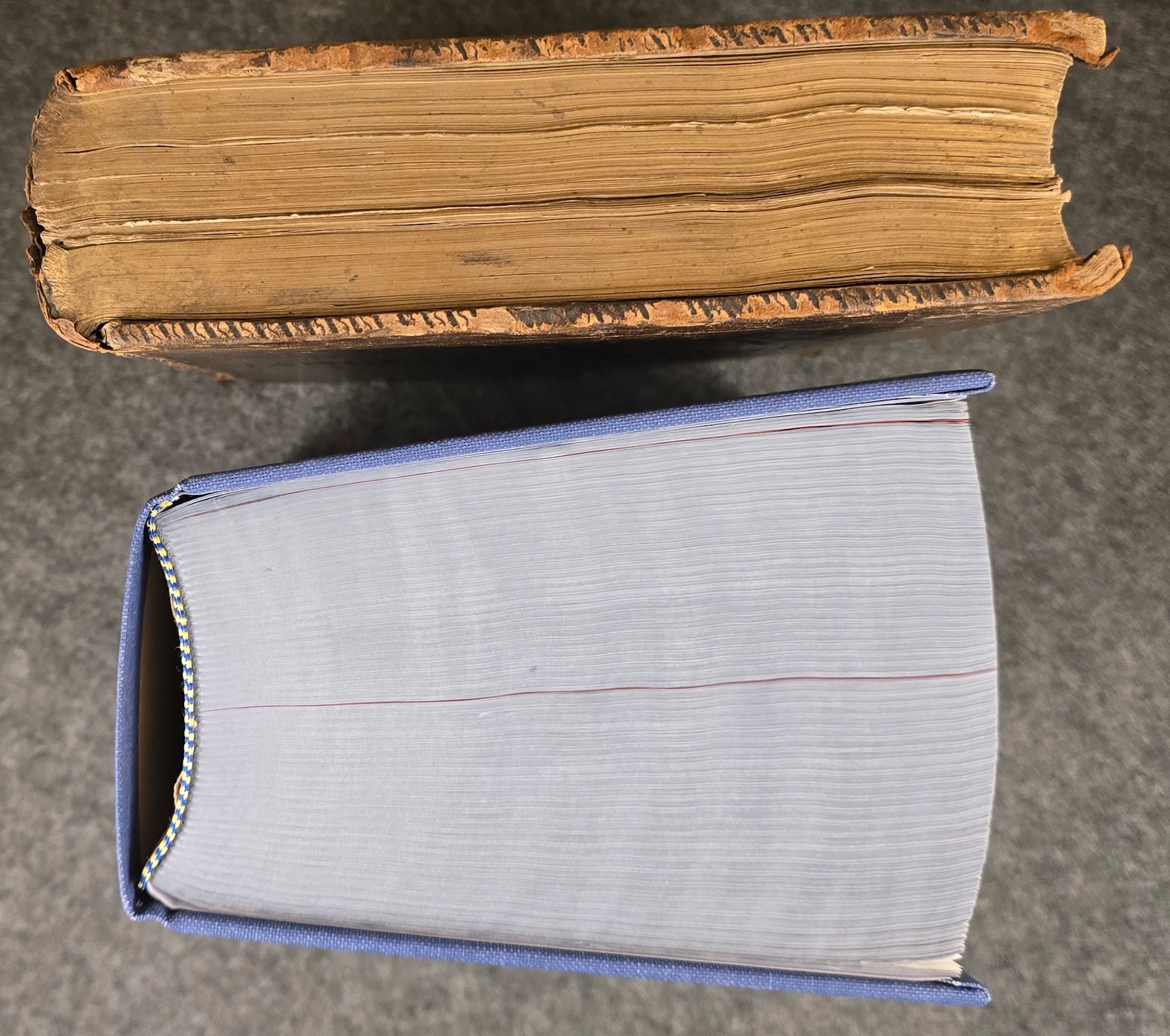 Thickness comparison of the books